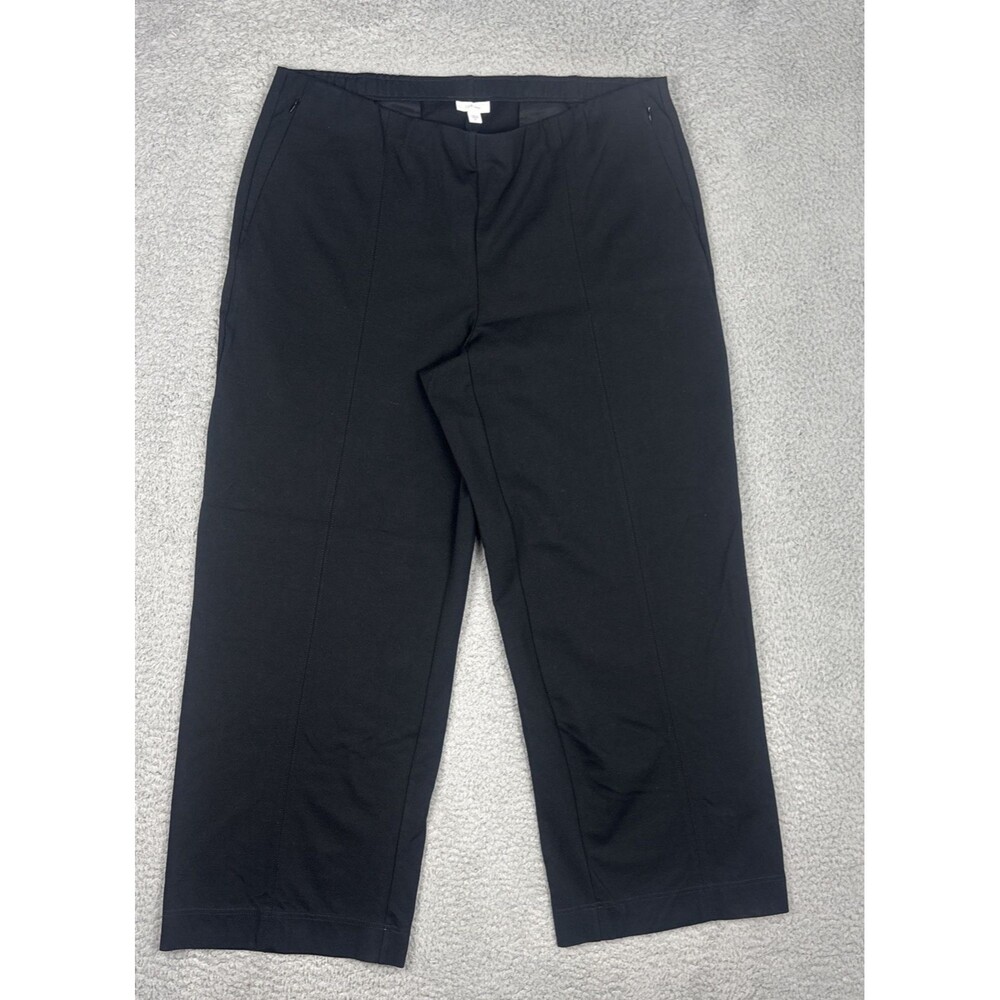 J Jill Ponte Full Wide Leg Cropped Pants Womens Large Stretch Pull On Comfort 2X